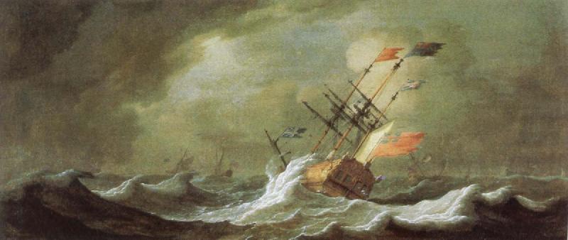 Monamy, Peter British ships in Lisborn Harbour France oil painting art